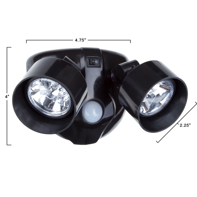 Black Dual Head Motion Sensor LED Security Light