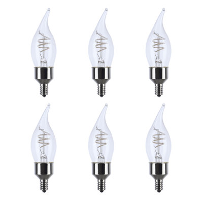 DEL 4 watts Deena - réminiscente - filament à filament gris - CA11 - base candélabre - 2700K CCT - transparent - 120 volts