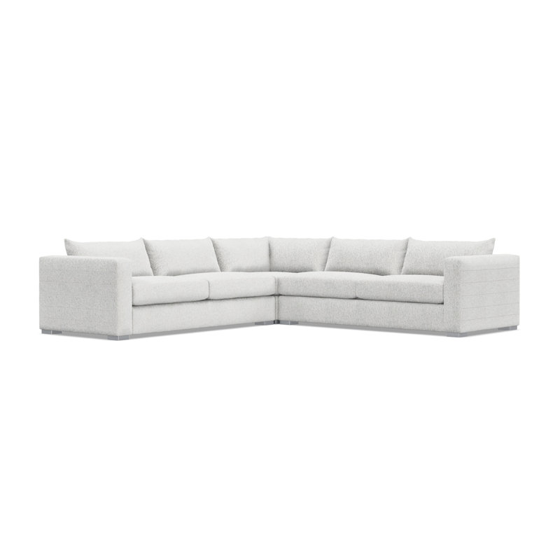 Sectional, Cream Polyester, 32.5" H x 120.5" W x 120.5" D