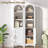 69.5" Tall Arched Bathroom Storage Cabinet with Fluted Doors and 5 Shelves-1208996652