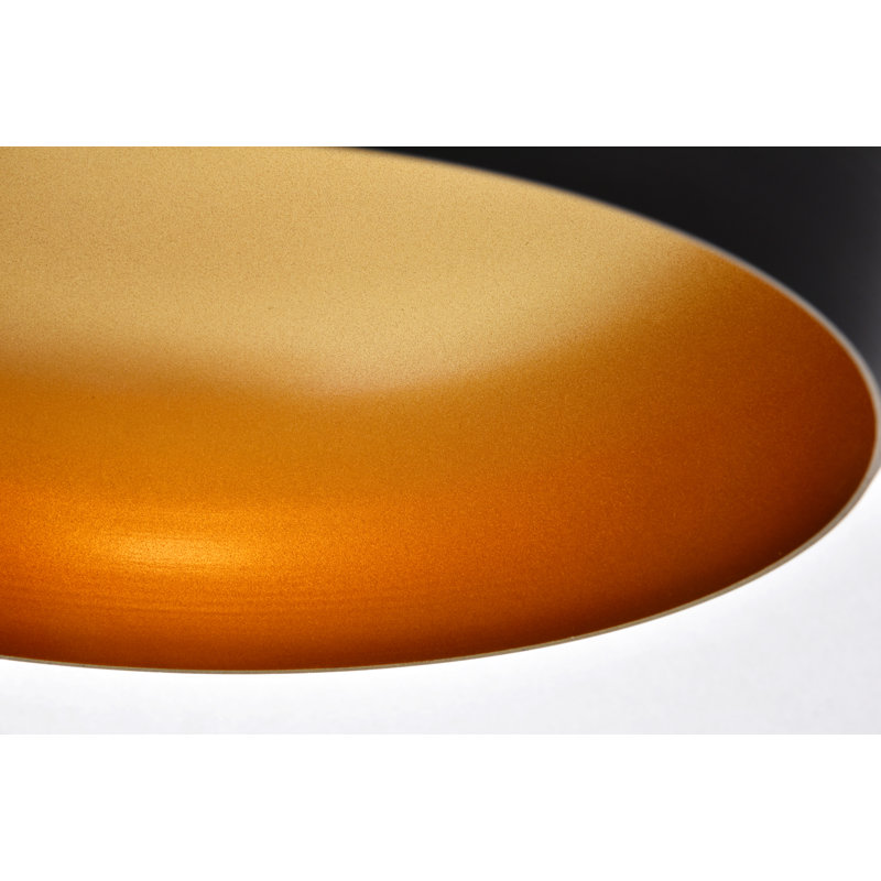 Luminaire suspendu en forme de goutte à 1 lumière Beaudry, Noir, H 15 po x l 11,5 po x P 11,5 po