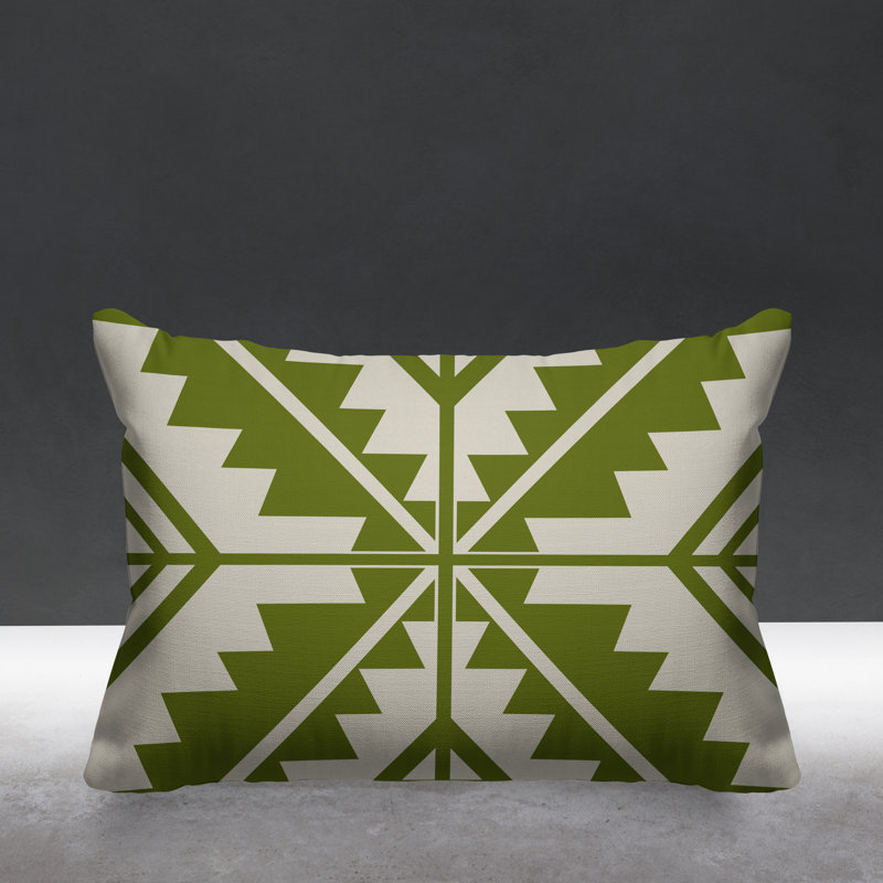 Coussin décoratif intérieur / extérieur Tala Southwestern, Chartreuse