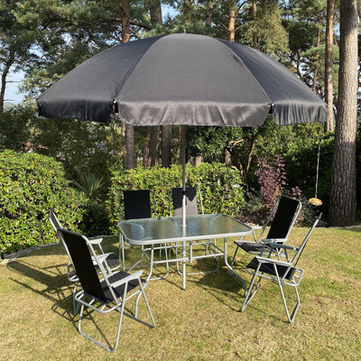 6 - Person Metal Patio Dining Set with Rectangular Table
