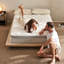 Très grand matelas de 12 pouces avec mousse à mémoire de forme et ressorts ensachés, mi-ferme pour le soulagement, soutien de zone de sommeil confortable, - gris et blanc pour chambre à coucher Ambiance Us