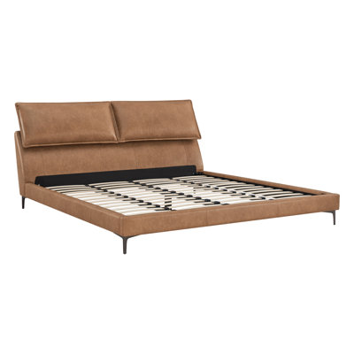 Lit plateforme tapissier avec tête de lit ajustable Amaar