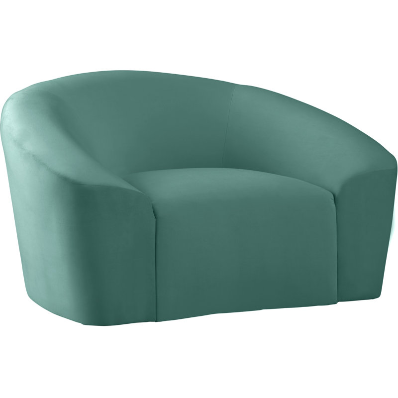 Alaw Velvet Barrel Chair, Mint Velvet
