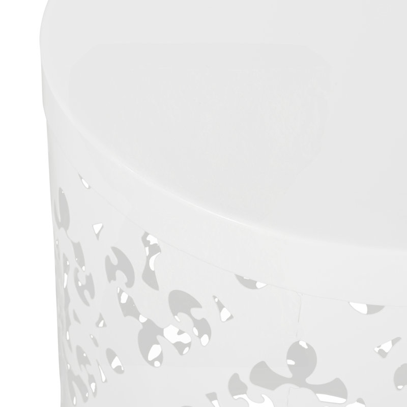 Charmante table d'appoint en métal au design moderne et durable, Blanc