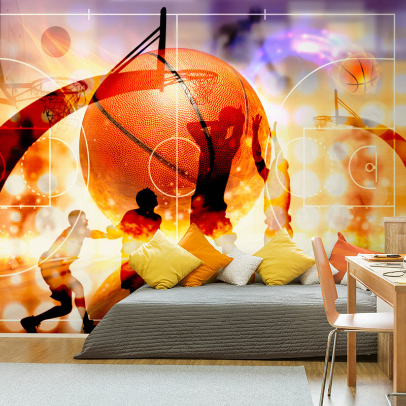 Dyneshia Textured Matte Peel & Stick Mural, 441 cm x 315 cm, Orange/Yellow