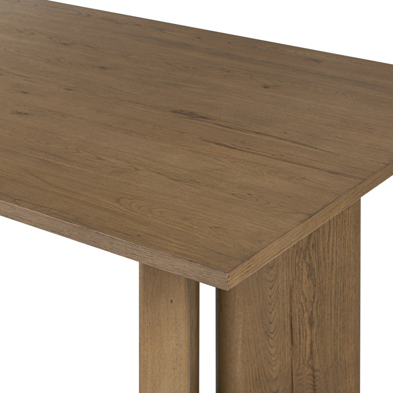 Huxley Dining Table 84"-Smoked Black, Rubber Light Oak, 30" H x 42" D x 100" W