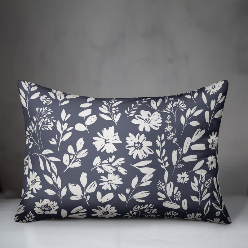 Housse et insert pour coussin rectangulaire estampé 24, Bleu