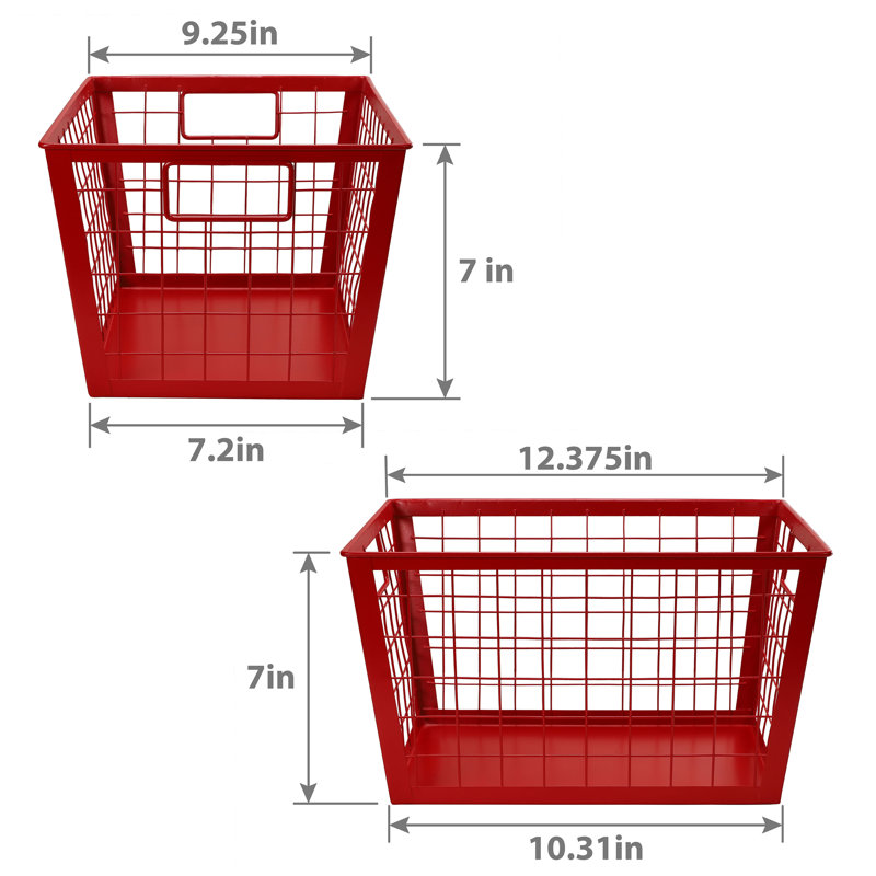 Gracie Oaks Basket, Red