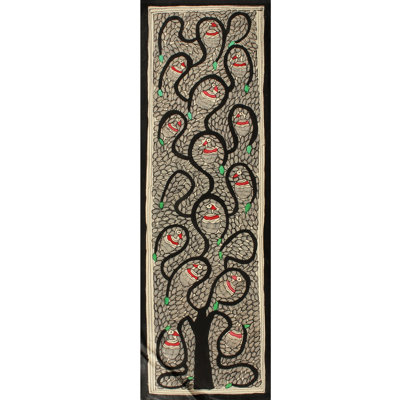Arbre de vie avec oiseaux | Peinture Madhubani | Couleurs naturelles sur papier fait à la main