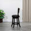 Tabouret pivotant à lattes de 30 po de hauteur de bar, finition espresso, siège en tissu gris anthracite-132526141