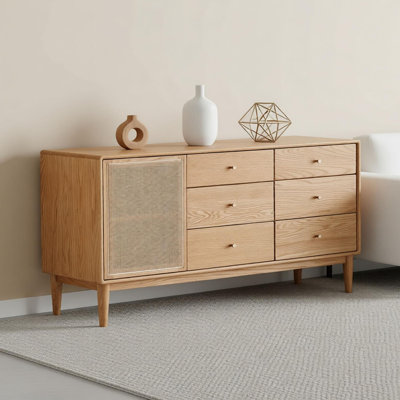 Solid wood minimalist storage sideboard cabinet