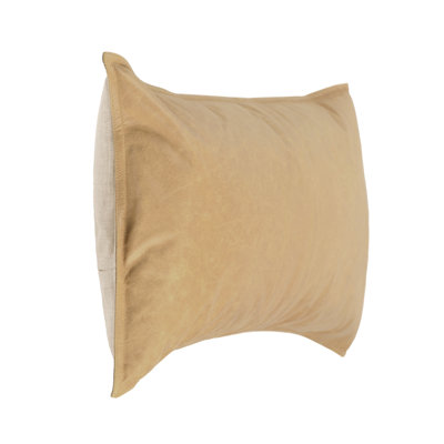 Golden Genuine Leather Throw Pillow