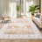 Modern Floral Machine Washable Rug for Living Room Stain Resistant Ultra Soft Low Pile Floor Cover Foldable Lightweight Non Slip Carpet for Bedroom, Dining Room-722976912