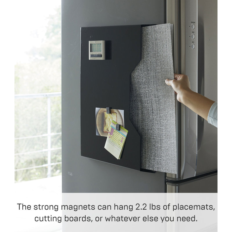Slim Black Steel Magnetic Placemat Organizer