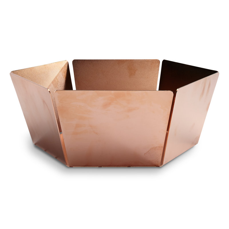 2D:3D Metal Decorative Bowl, Copper, 4" H x 10.1" W x 10.1" D