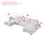Canapé modulaire en U avec chaises doubles