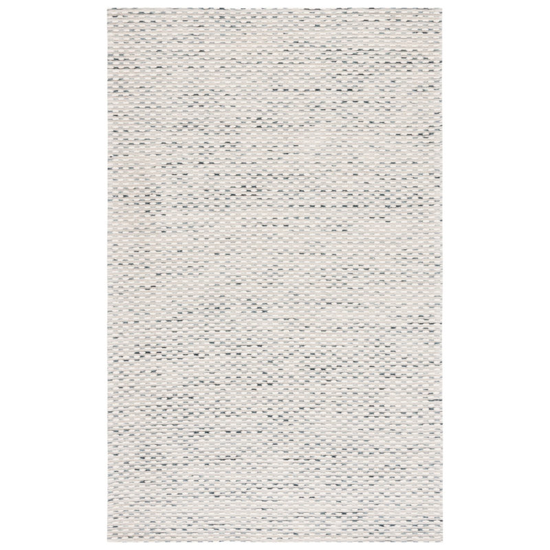  Laureldale Hand Woven Wool/Cotton Abstract Rug in Beige/Blue, Round 6'