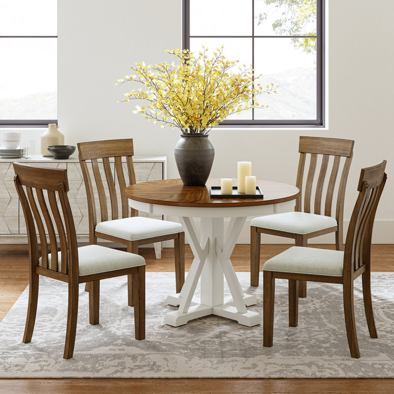 Christabell Farmhouse Solid Wood 5 Piece Dining Sets