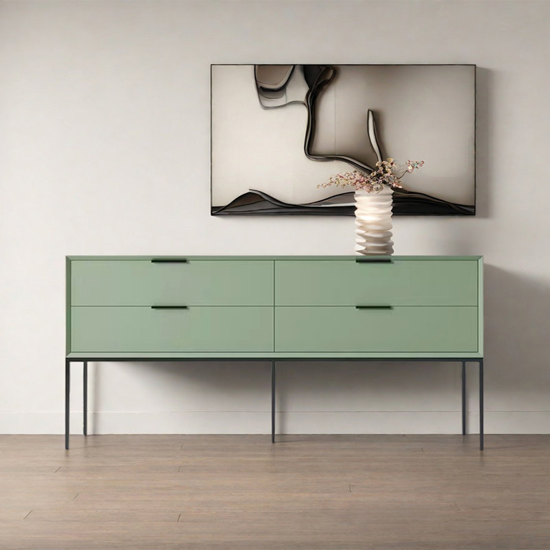 Modern Minimalist Practical Console Table, 31.5" H x 70.87" W x 15.75" D, Light Green
