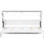 Lit mural simple blanc et brun avec éclairage à DEL, armoire pliable, bois massif, ouverture hydraulique lisse, idéal pour les espaces de travail à la maison dans les petites résidences, bois, système, dortoirs de bonne étude-128991943