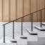 Cable Railing Post 36x2x2 Inch Stair Railing Post 30° Angled Holes Black 1 Pc
