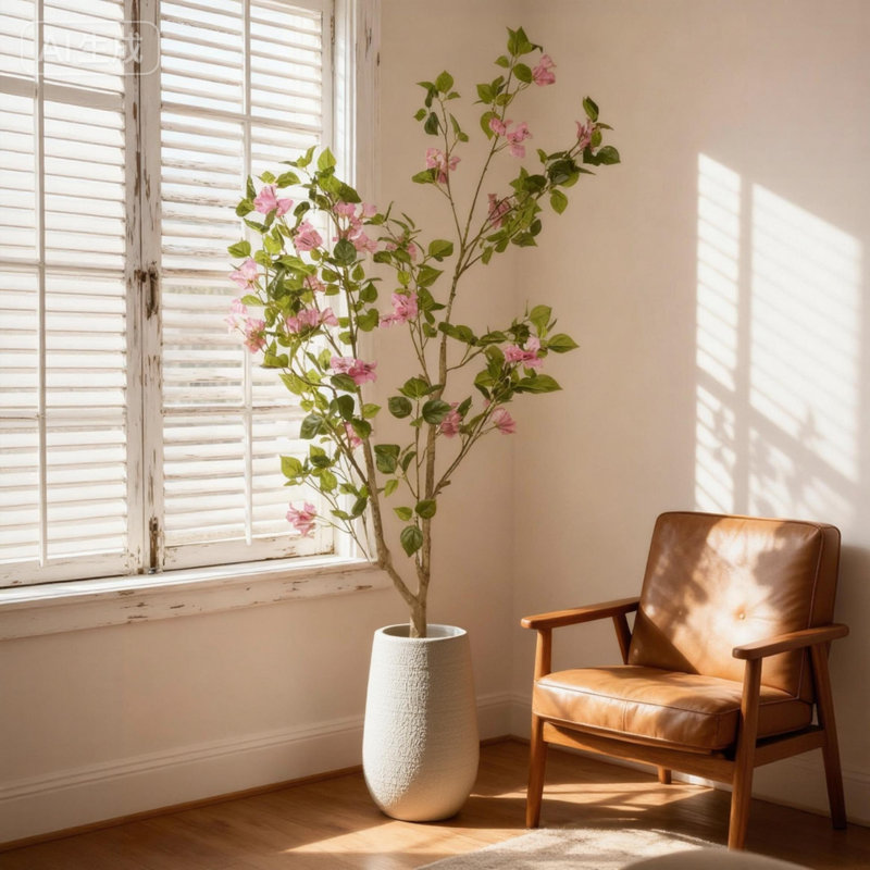 Arbre artificiel 60 'en pot fleurs roses