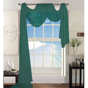 Polyester Sheer Voile Window Scarf Curtain