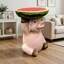 Table d'appoint avec cochon mignon, cochon en résine de 11,34 po de large avec dessus en forme de pastèque, support à plantes multifonctionnel et table de bout pour la décoration de maison et de jardin