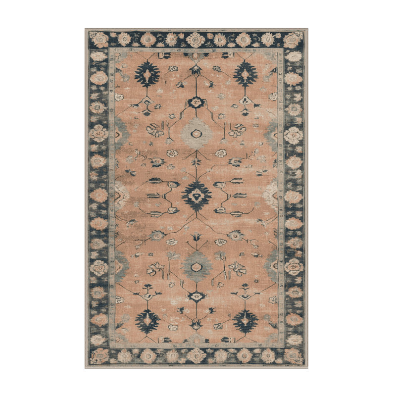Machine Washable Overdyed Brown Area Rug, Rectangle 6' x 9'
