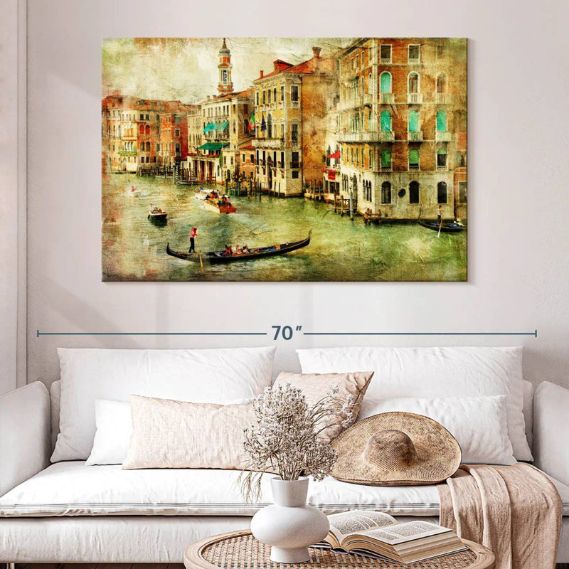 Vieille scène de Venise, H 34 po x l 51 po
