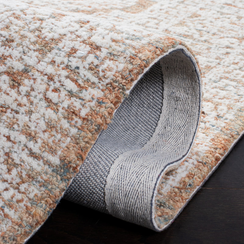 Tapis oriental beige / brun en laine / coton touffeté à la main Korbin, Carré 6 pi