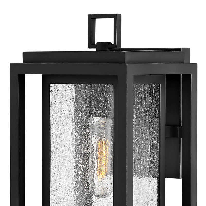 Republic Black 1 - Bulb Outdoor Wall Lantern, 16" H x 7" W x 7" D, Black