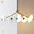 5 - Light Dimmable Modern Polished Brass LED Chandelier for Hallway/Kitchen Island.Features White Glass Shade.