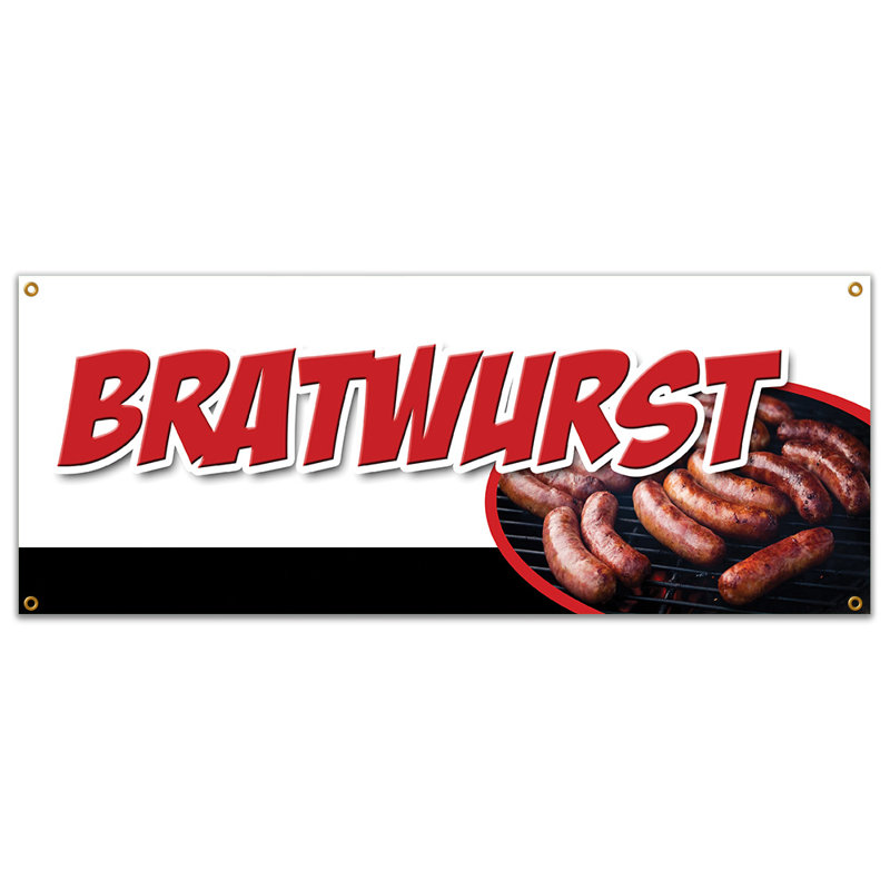 Bannière Bratwurst 18 po x 48 po