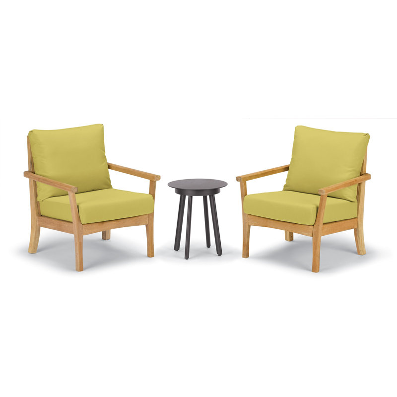 Mera 3-Piece Club Chairs and Eiland Table Chat Set, Peridot