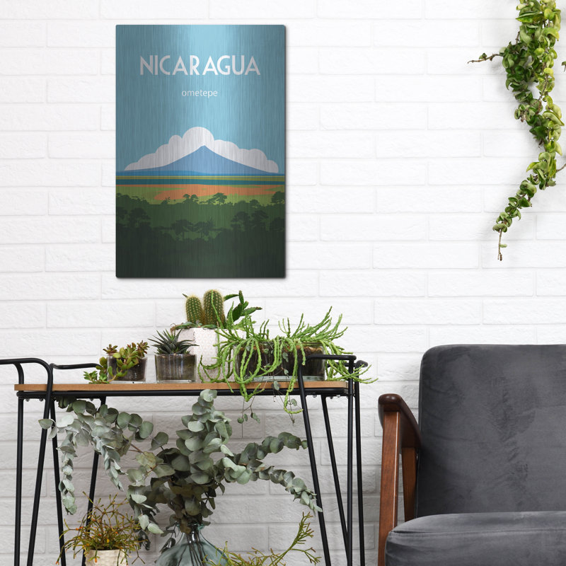  «Nicaragua» par Arctic Frame, art mural en métal, 12 po x 16 po