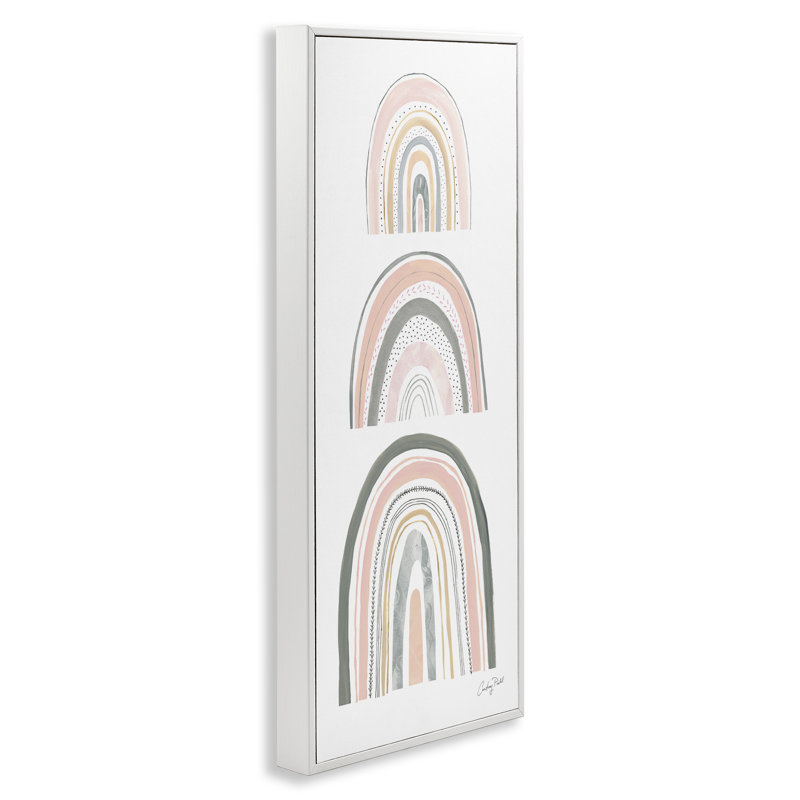 Art giclée ludique gris et rose par Courtney Prahl, Giclée encadrée blanc bord de mer, H 24 po x l 10 po