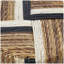 Sanjaya Banana Leaf Handmade Linear Wrapped Side End Brown Accent Table with Cream and Black Stripes-978137545