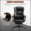 Fauteuil de bureau à haut dossier avec massage à 6 points de vibration, 5 modes, fauteuil de direction, pivot en similicuir