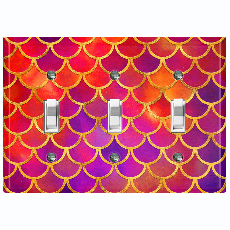 Patterned 3 - Gang Toggle Light Switch Standard Wall Plate