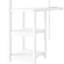 Grand lit mezzanine en métal blanc avec 16 lumières à DEL statiques et espace sous la tablette à vitesse contrôlée, espace-724259992