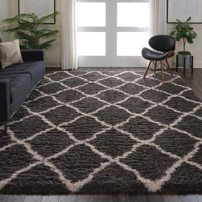 Tapis noir marocain moderne Vincenza