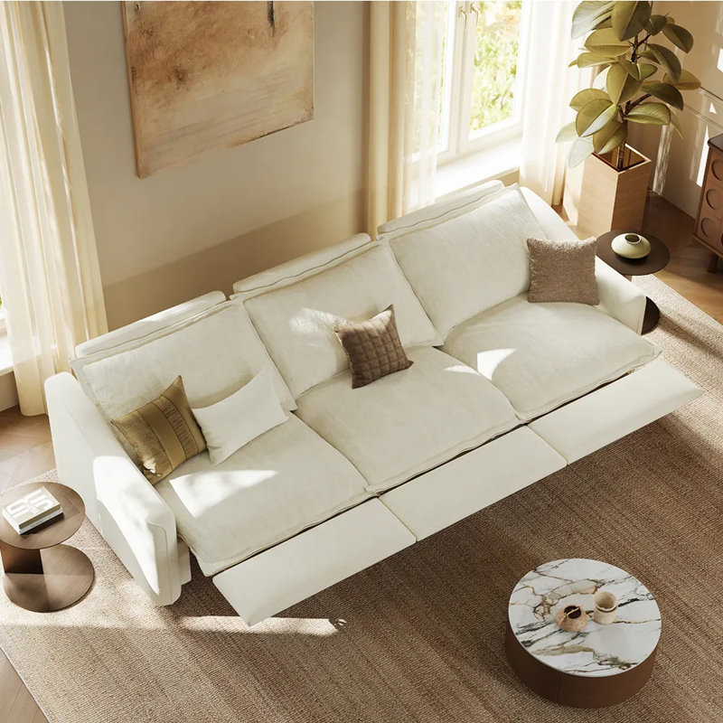 Canapé inclinable électrique ergopal, H 36 po x l 121 po x P 37,5 po, Beige