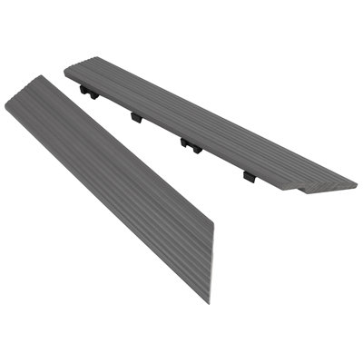 2"x 12" Quick Deck Composite Deck Tile Outside Corner Fascia in Argentinian Silver Gray  (2-Piece/Box)