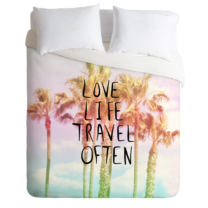 Ensemble de housse de couette tropicale souvent tropical love life travel, Simple / simple TG