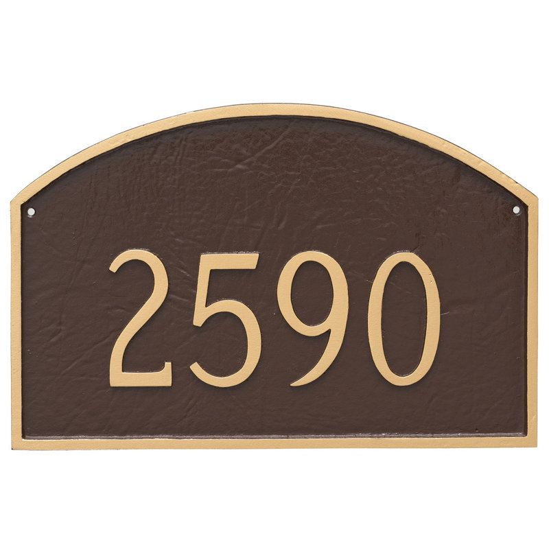 Plaque d'adresse murale sur 1 ligne Prestige, Blanc / Noir, Oui