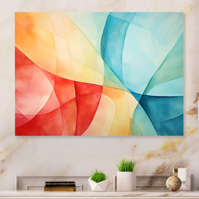 Midcentury Pastel Colour Collages III - Geometric Metal Wall Art MT137611